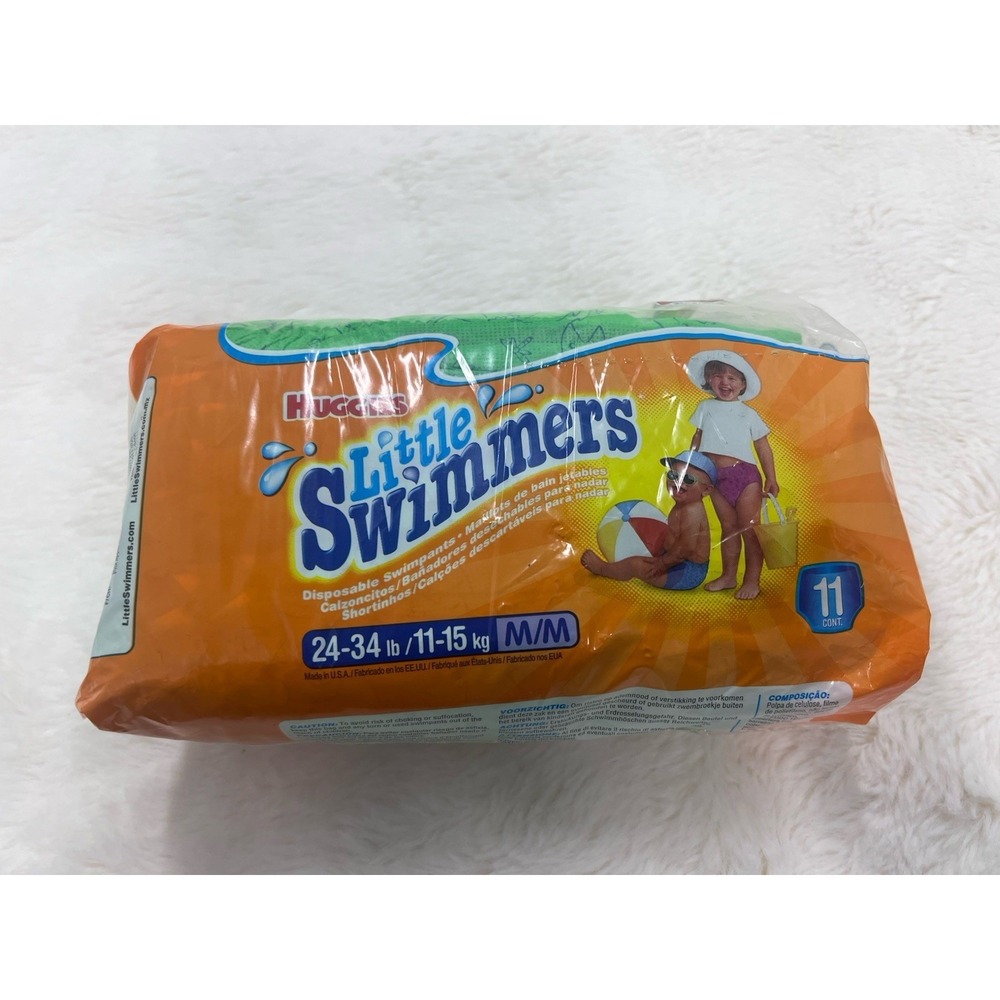 VTG Diapers Huggies Little Swimmers Boys Girls 11 Pack M/L Disposable Sealed